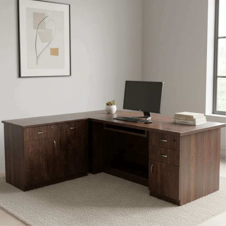 Teak Wood Office Desk with Storage